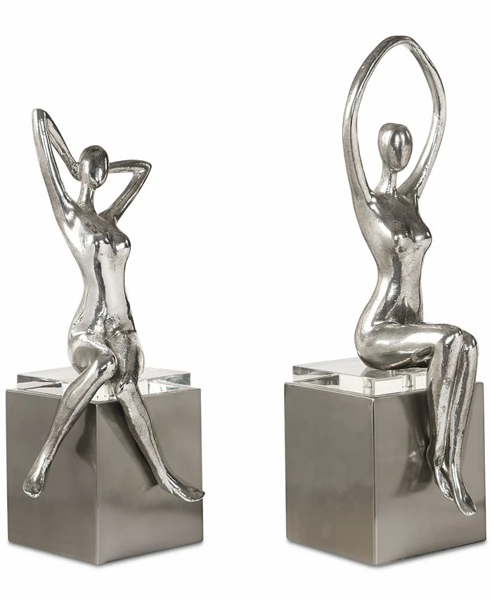 Uttermost Jaylene Silver Sculptures Set Of 2 3 Uttermost Jaylene Silver Sculptures Set Of 2