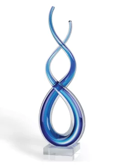 Badash Crystal Touch Of The Blues Art Art Glass Sculpture