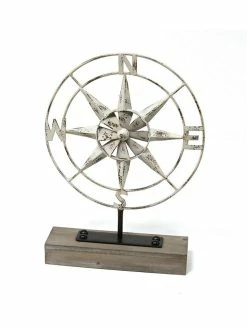 Stratton Home Décor Metal Compass Table Top