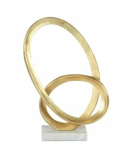 CosmoLiving By Cosmopolitan Gold Aluminum Sculpture, Geometric 17 X 12 X 4