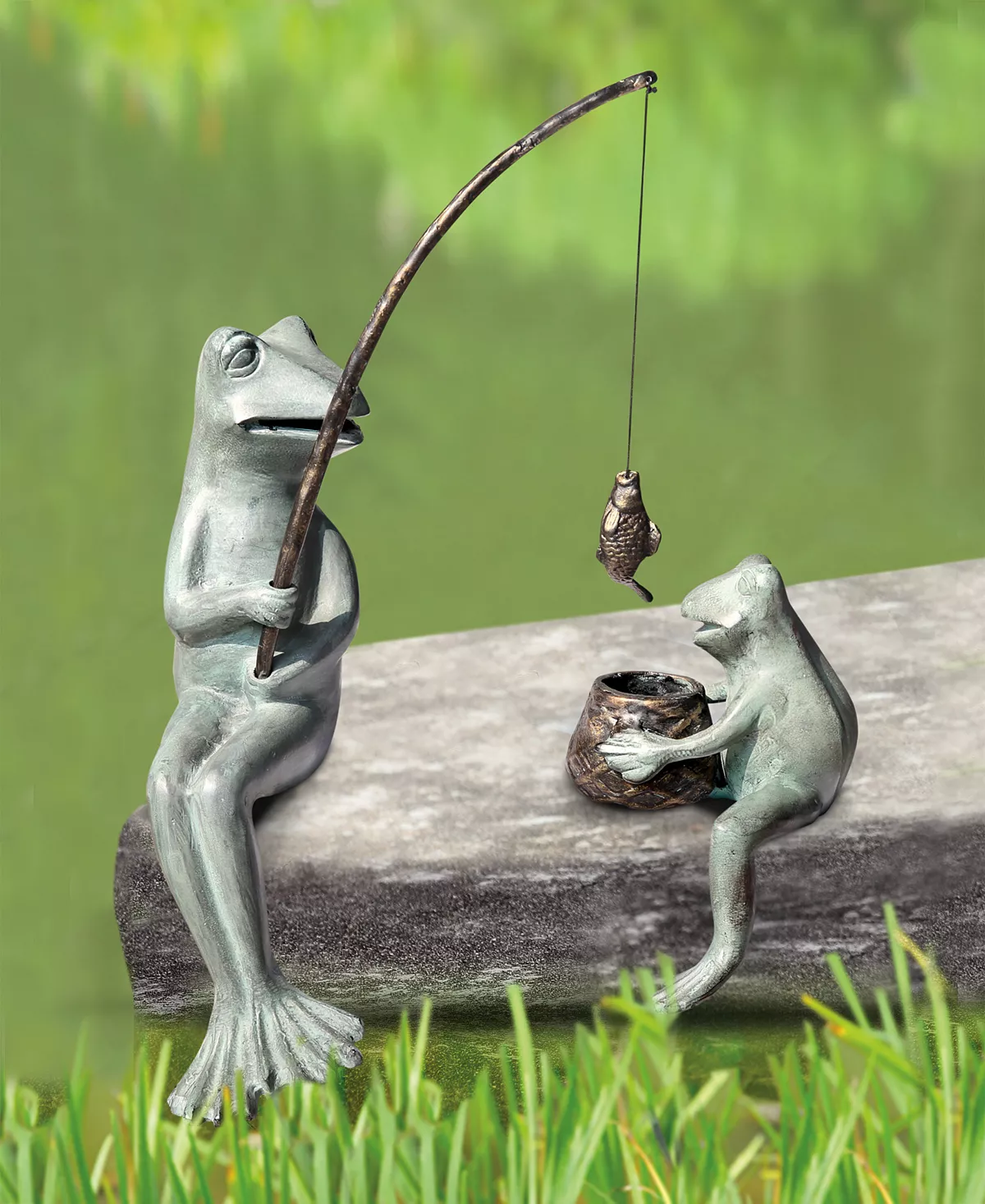 SPI Fishing Frog Garden Sculpture 4 SPI Fishing Frog Garden Sculpture - Image 2