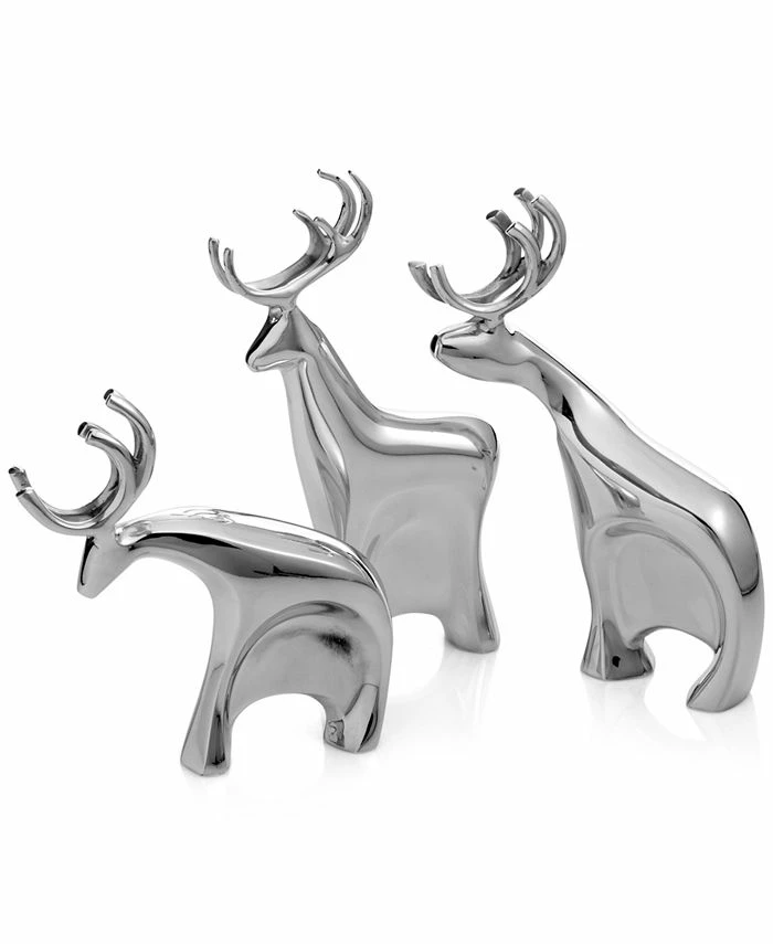 Nambé Blitzen Reindeer Figurines, Set Of 3 3 Nambé Blitzen Reindeer Figurines, Set Of 3