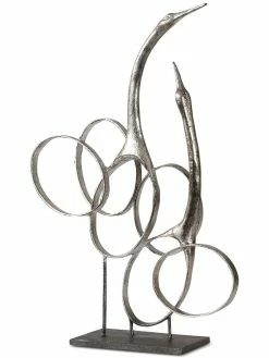 Uttermost Admiration Silver-Finish Bird Sculpture