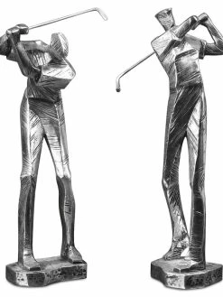 Uttermost Practice Shot Metallic Statues, Set Of 2
