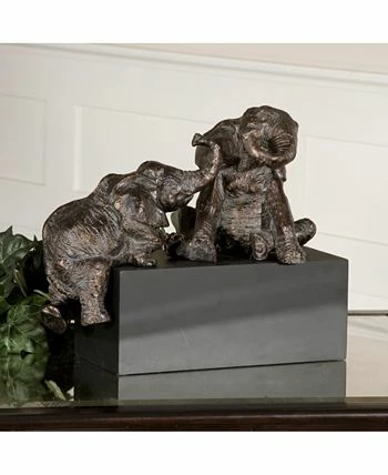 Uttermost 3-Pc. Playful Pachyderms Bronze Figurine 4 Uttermost 3-Pc. Playful Pachyderms Bronze Figurine - Image 2