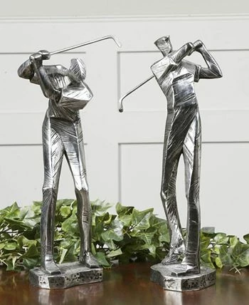 Uttermost Practice Shot Metallic Statues, Set Of 2 4 Uttermost Practice Shot Metallic Statues, Set Of 2 - Image 2